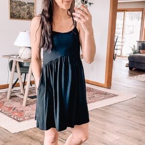 Crisscross back jersey dress